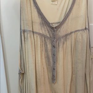Grey/ cream free people tank